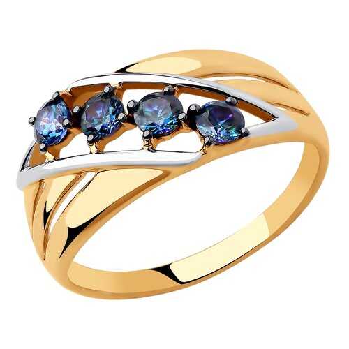 Кольцо женское SOKOLOV из золота с синими Swarovski Zirconia 81010447 р.20 в Золла