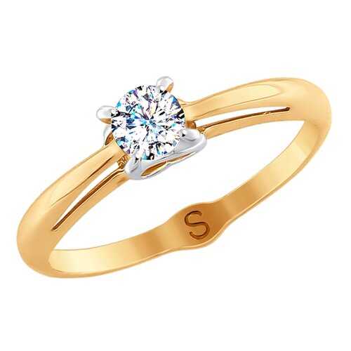 Кольцо женское SOKOLOV из золота со Swarovski Zirconia 81010369 р.18 в Золла