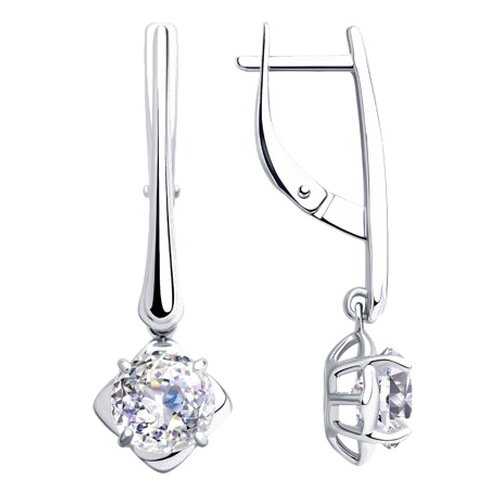 Серьги SOKOLOV из серебра со Swarovski Zirconia 89020119 в Золла