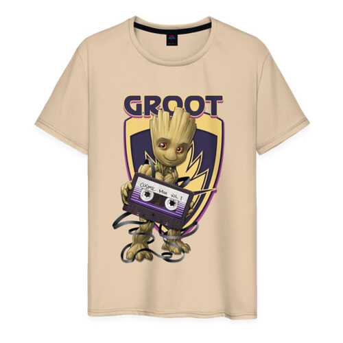 Футболка мужская ВсеМайки Groot бежевая 4XL в Золла